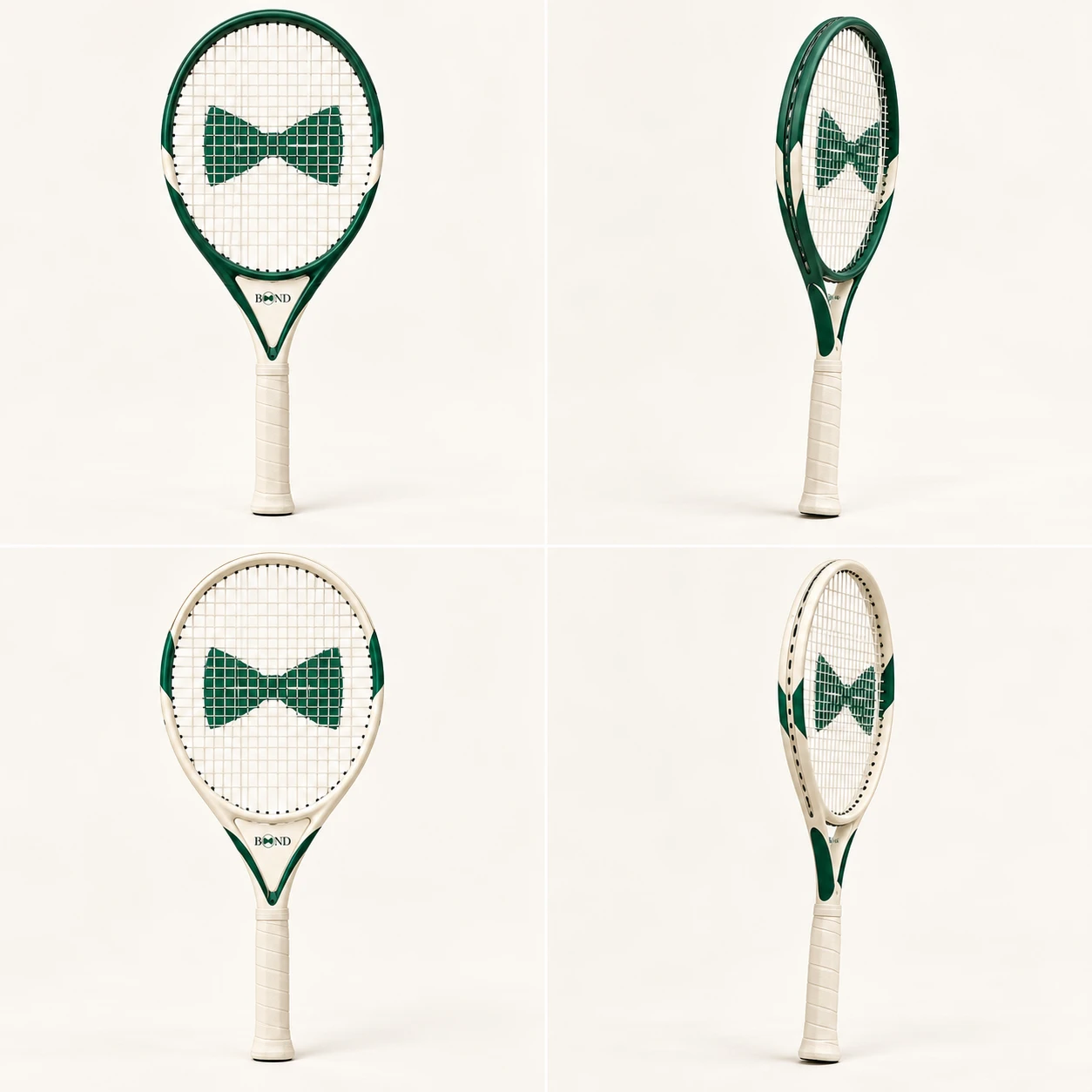 Adult Court Racket for Dad: Royal green / ivory, front design view