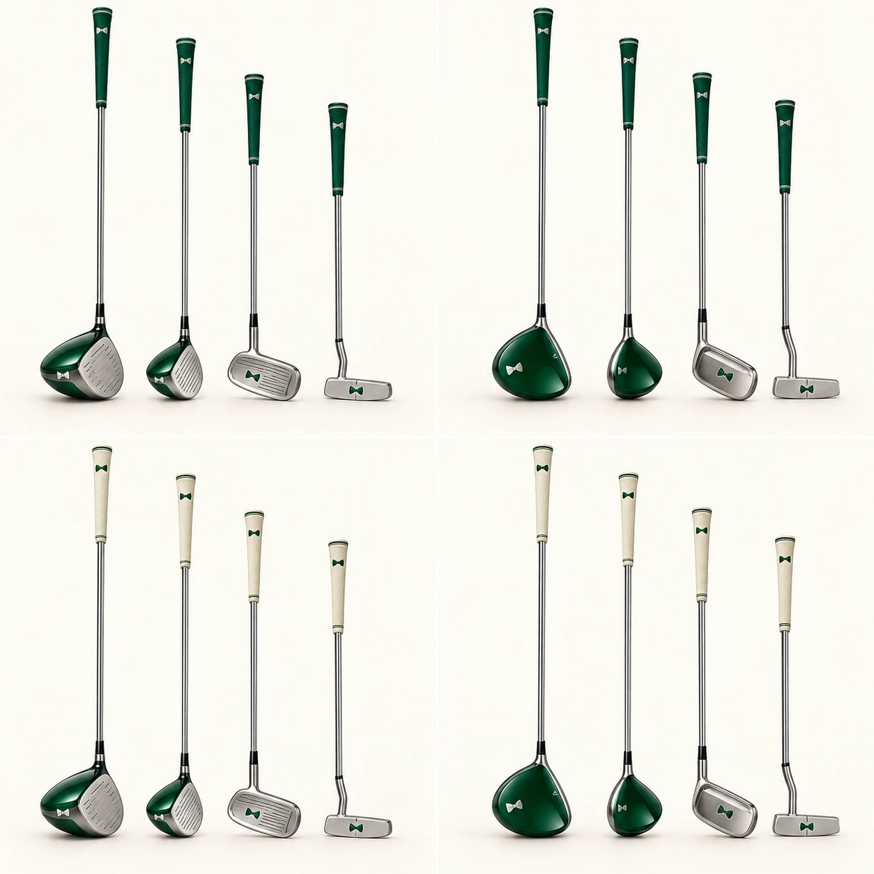 Junior Club Set for Daughter: Royal green / ivory, front design view