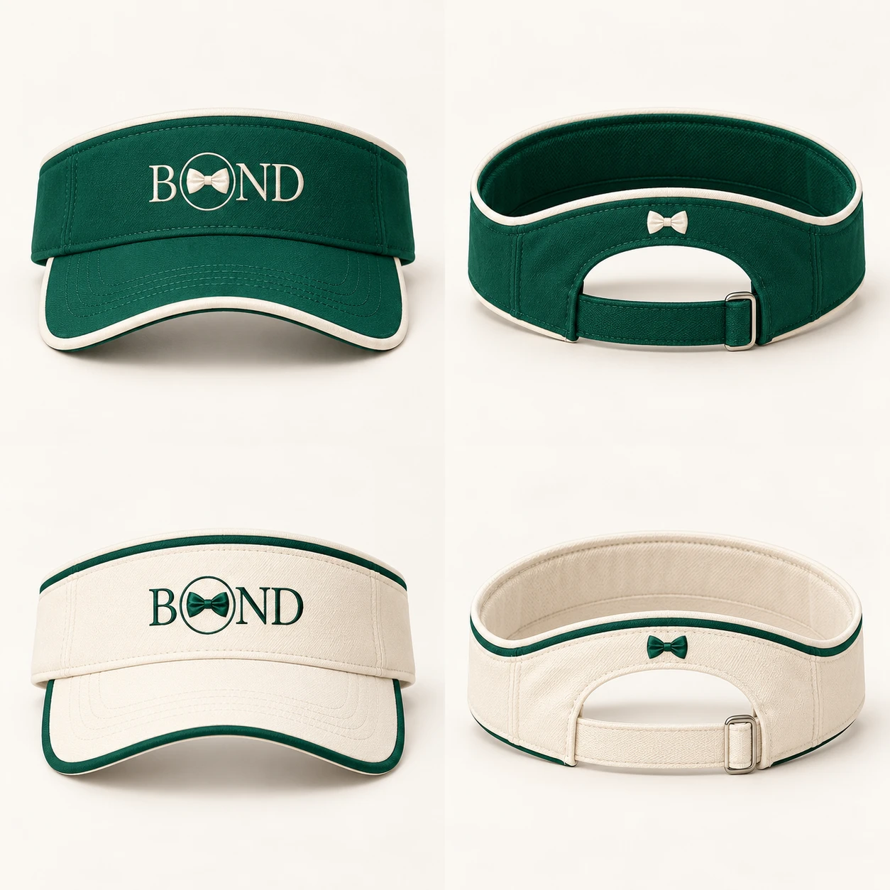Club Visor for Both: Royal green / ivory, front design view