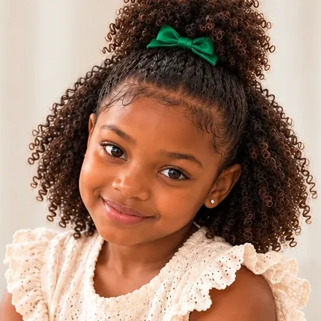Half-up puff hairstyle reference